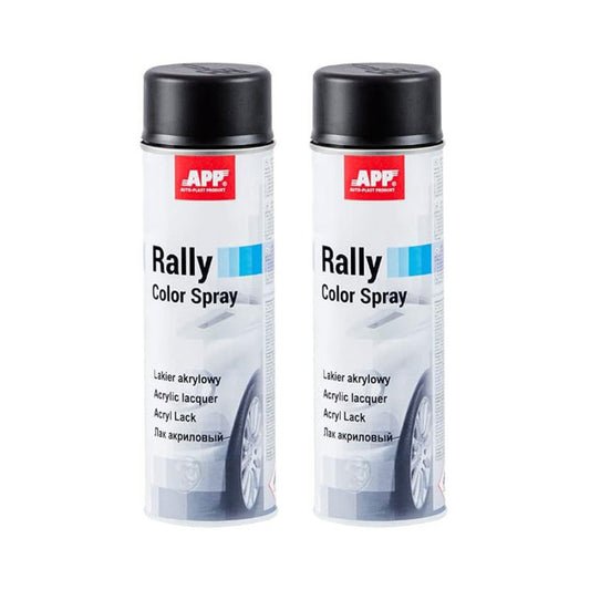 2 bombes de peinture - Noir - Mat - Acrylique - Toutes surfaces - APP Rally 500ml