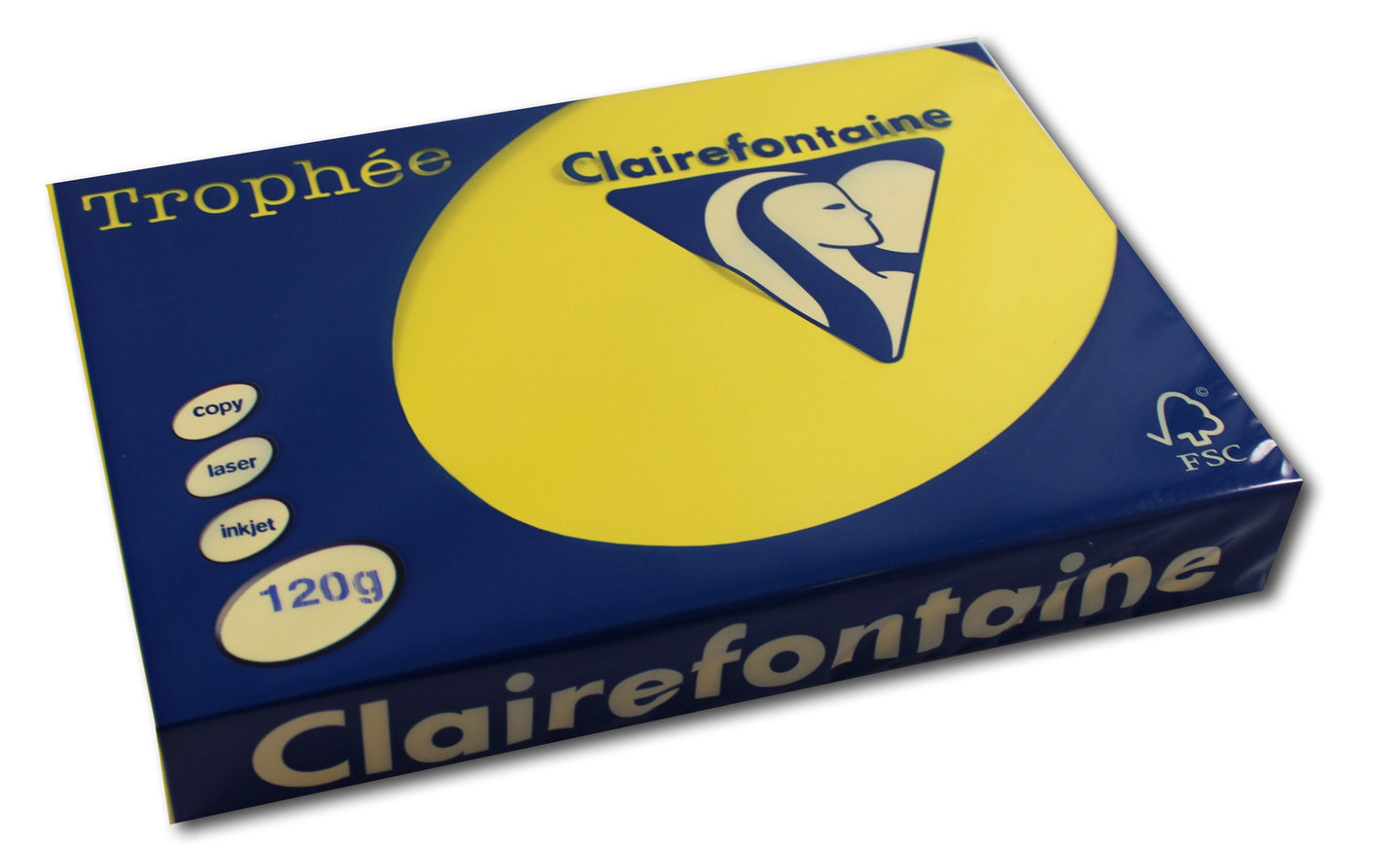 Ramette de papier - A4 - Jaune soleil - 120g - Impression - 250 feuilles - Clairefontaine Trophée