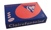Ramette de papier - A4 - Rouge corail - 160g - Impression - 250 feuilles - Clairefontaine Trophée