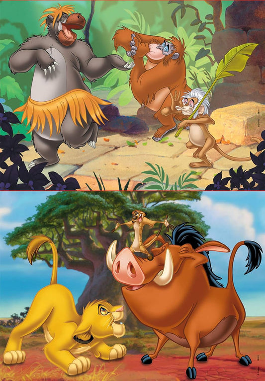 Puzzle - Disney - Enfant - Roi lion - Livre de la jungle - 2 x 20 pièces - Educa