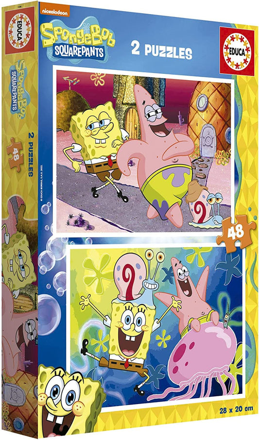 Puzzle - Bob l'éponge - 2 modèles de 48 pièces - Enfant dès 5 ans