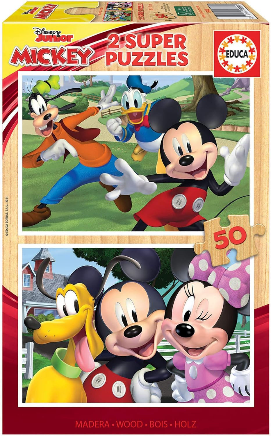 Puzzle - 2 x 50 pièces - Disney - Mickey et ses amis - 26x18cm - Enfant - Educa