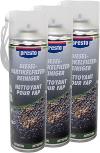 Produit nettoyant FAP - Filtre à particules - Diesel - Presto - 3 bombes 400ml