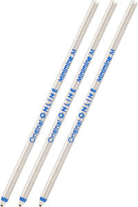 Recharges pour petit stylo à bille - Bleu - 3 pièces - Mine moyenne - ONLINE