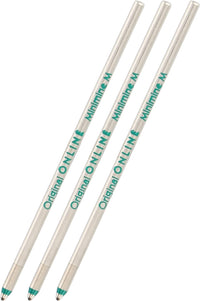 Recharges pour petit stylo à bille - Vert - 3 pièces - Mine moyenne - ONLINE