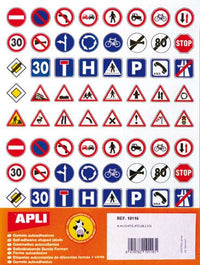 Pochette de 320 gommettes panneaux code de la route Apli
