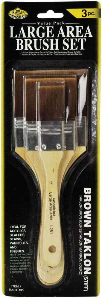 Pinceaux - Plat - Spalters - Acrylique - Fibres synthétiques - 3 tailles - Royal Langnickel