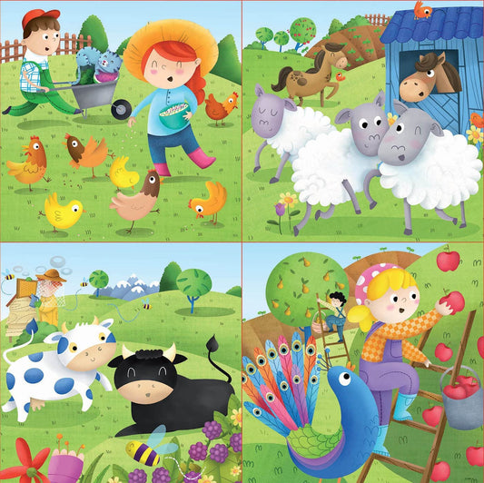 Puzzle - Enfant - Dès 3 ans - 4 modèles - Les animaux de la ferme - Educa