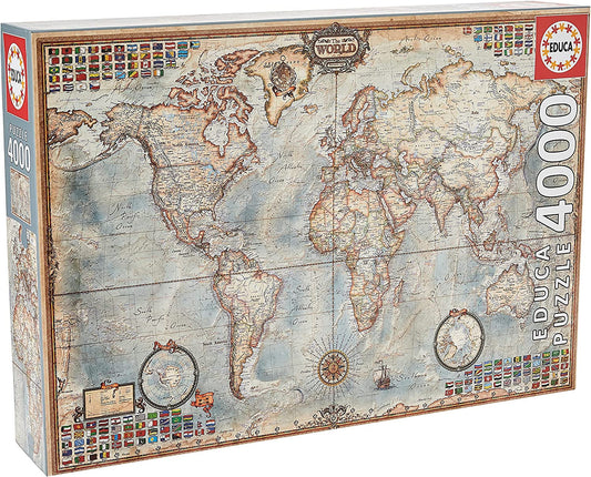 Puzzle - Carte du monde historique - Map Monde - 4000 pièces - Educa