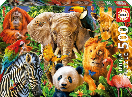 Puzzle - 500 pièces - Les animaux sauvages - 48x34cm - Educa