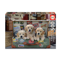 Puzzle Des chiots dans les bagages 500 pièces - Educa