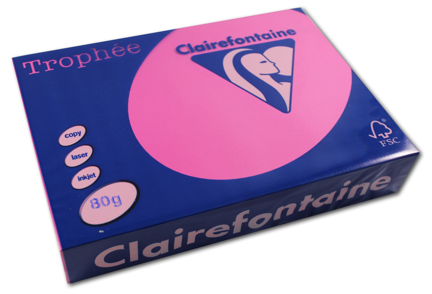 Ramette de papier - A4 - Rose fuschia - 80g - 500 feuilles - Clairefontaine Trophée
