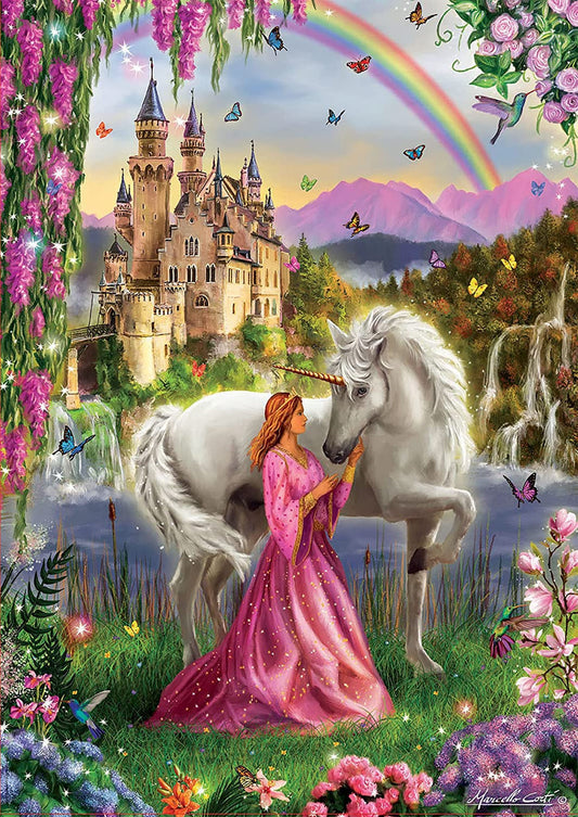Puzzle - Licorne - Fée - Princesse - Château - 500 pièces - 34x48cm - Educa