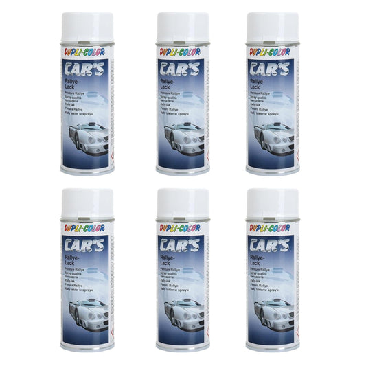 Lot de 6 bombes de peinture rallye blanc brillant - 400 ml - Dupli-Color