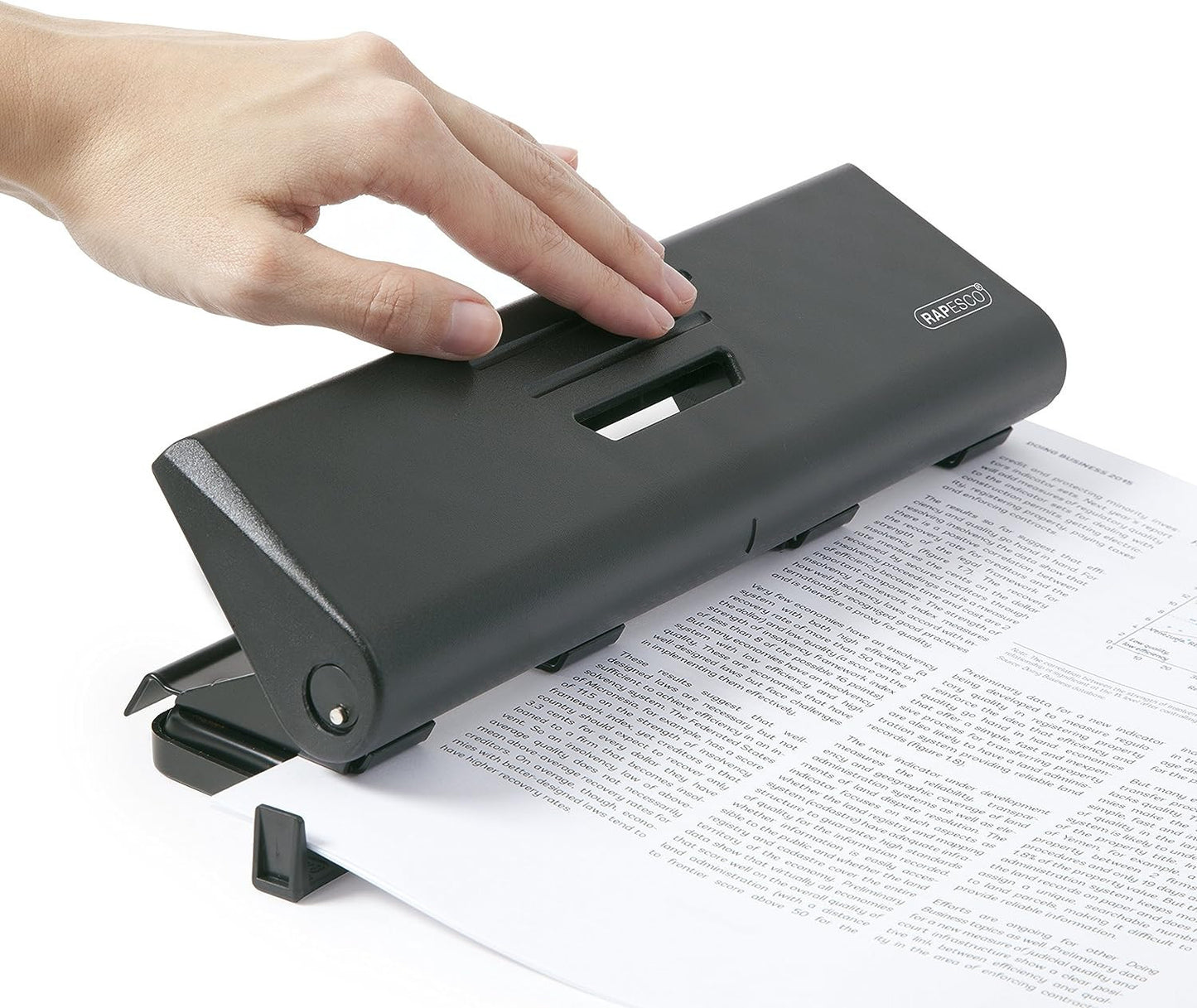 Perforateur - 4 trous - Métal - Noir - Capacité 16 feuilles - Rapesco