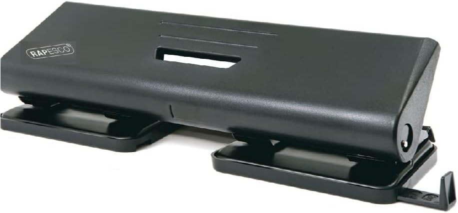 Perforateur - 4 trous - Métal - Noir - Capacité 16 feuilles - Rapesco