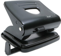 Perforateur - 2 trous - Métal - Noir - Capacité 25 feuilles - Rapesco