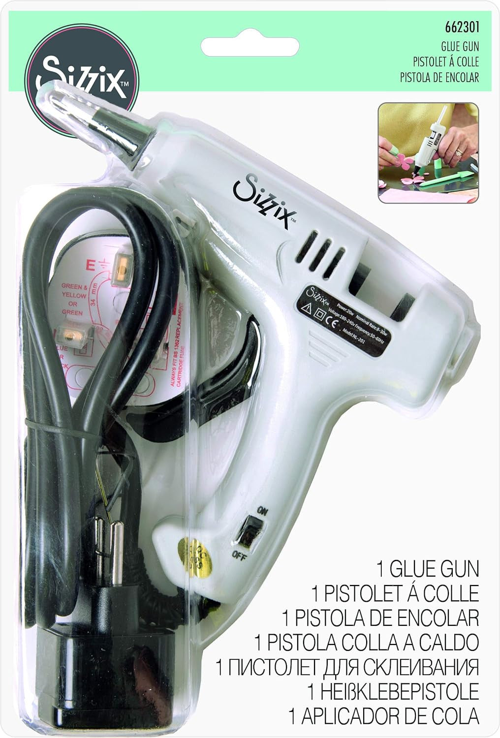Pistolet à colle - Scrapbooking - Loisirs créatifs - Rechargeable avec bâton 7mm - Sizzix