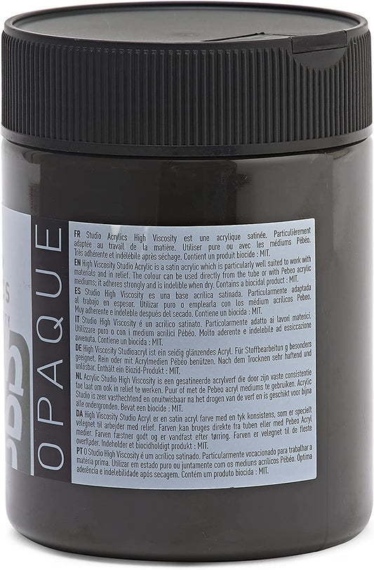 Pot de peinture acrylique - Noir de Mars - Pébéo Studio - 500 ml