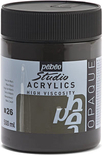 Pot de peinture acrylique - Noir de Mars - Pébéo Studio - 500 ml