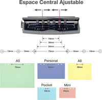 Perforateur - 6 trous - Métal - Noir - Capacité 9 feuilles - Rapesco