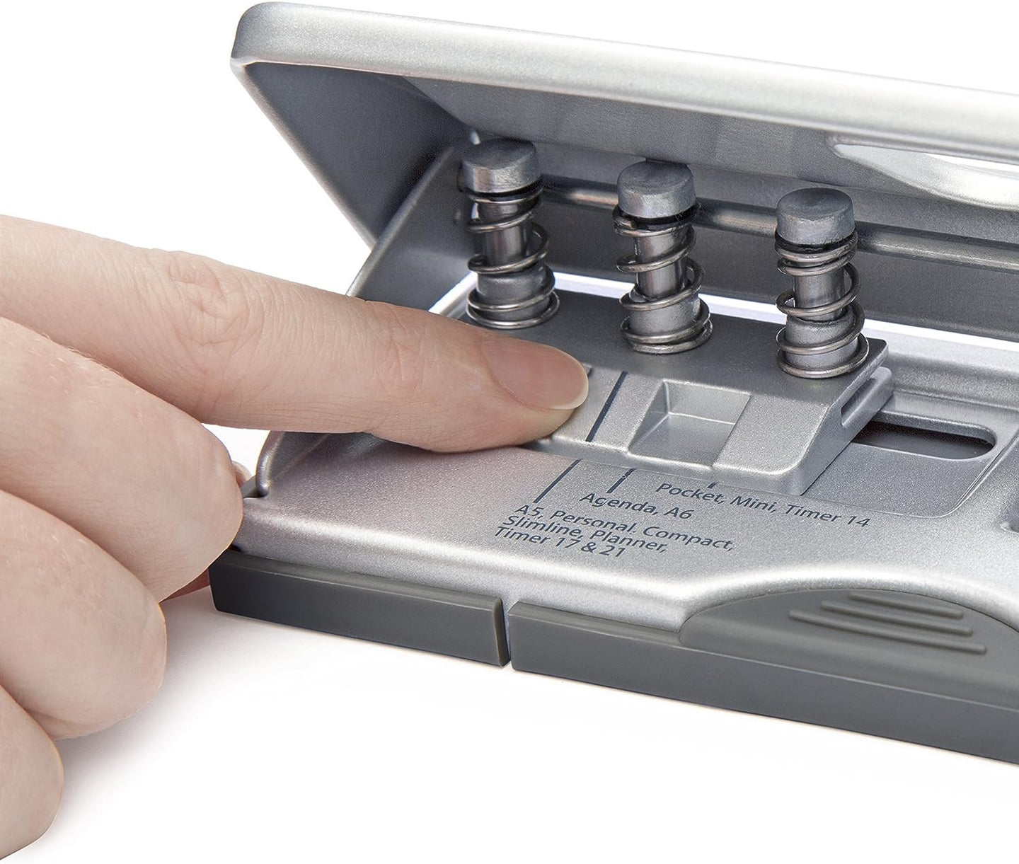 Perforateur - 6 trous - Pour agenda - Jusqu'à 10 feuilles - Argent - Métal - Rapesco