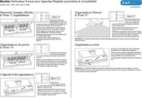 Perforateur - 6 trous - Pour agenda - Jusqu'à 10 feuilles - Argent - Métal - Rapesco
