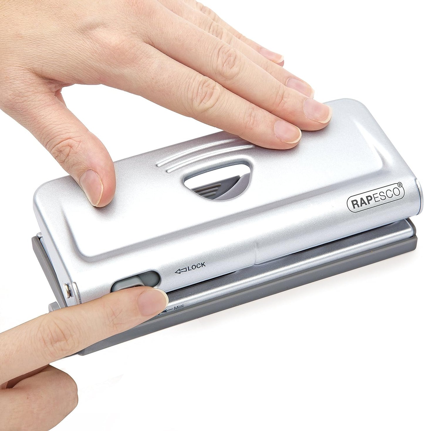 Perforateur - 6 trous - Pour agenda - Jusqu'à 10 feuilles - Argent - Métal - Rapesco