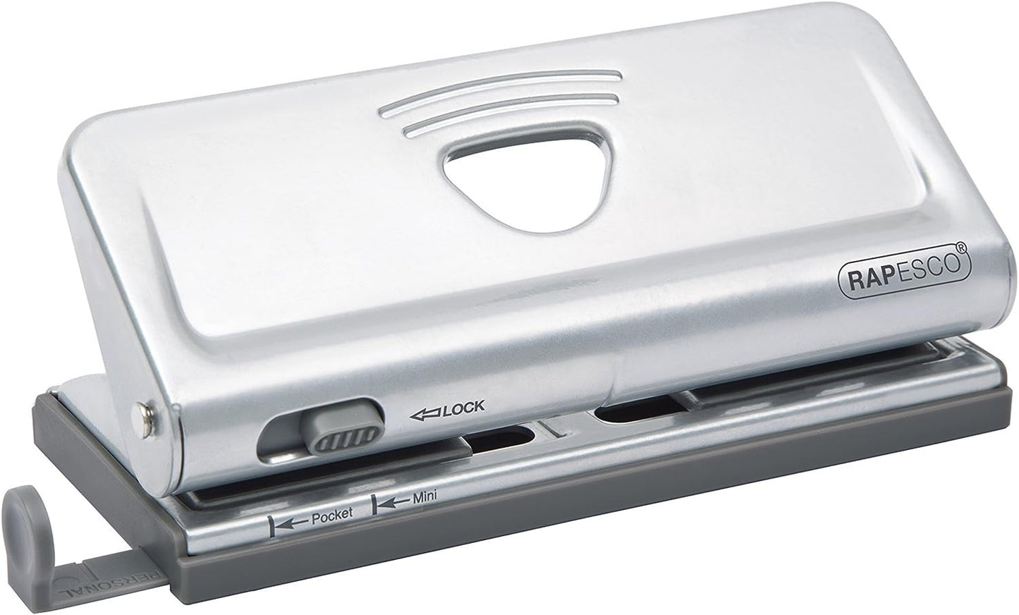 Perforateur - 6 trous - Pour agenda - Jusqu'à 10 feuilles - Argent - Métal - Rapesco