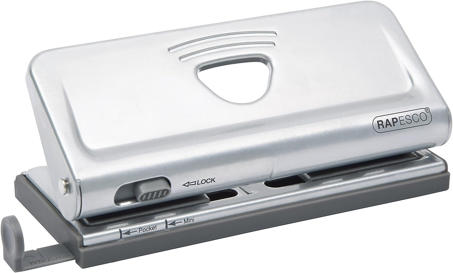 Perforateur - 6 trous - Pour agenda - Jusqu'à 10 feuilles - Argent - Métal - Rapesco