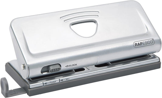 Perforateur - 6 trous - Pour agenda - Jusqu'à 10 feuilles - Argent - Métal - Rapesco