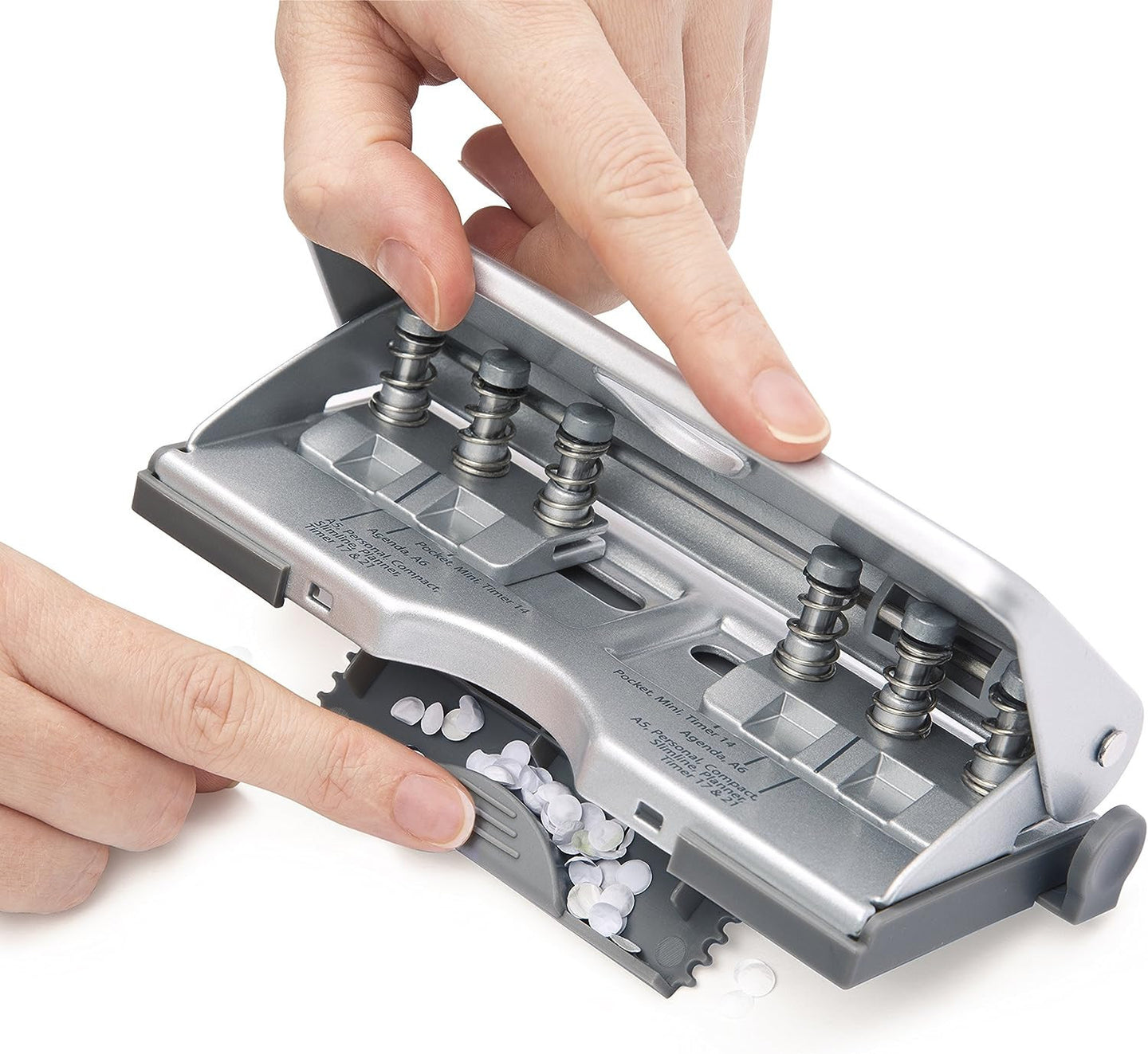 Perforateur - 6 trous - Pour agenda - Jusqu'à 10 feuilles - Argent - Métal - Rapesco