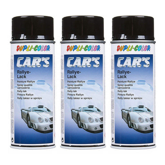 Lot 3 bombes peinture rallye noir brillant - 400 ml - Dupli-Color