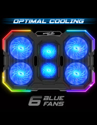 Refroidisseur - Pour ordinateur portable - Compatible de 10 à 17 pouces - Rétroéclairé - Spirit of Gamer - AIRBLADE 700