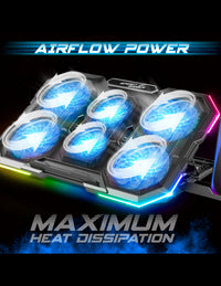 Refroidisseur - Pour ordinateur portable - Compatible de 10 à 17 pouces - Rétroéclairé - Spirit of Gamer - AIRBLADE 700