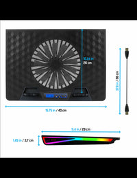 Refroidisseur - Pour ordinateur portable - Compatible de 10 à 17 pouces - Rétroéclairé - Spirit of Gamer - AIRBLADE 800