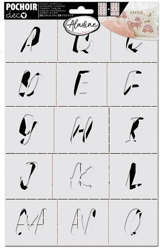 Pochoirs - Lettres de l'alphabet - 2 planches - Tous supports - Réutilisable
