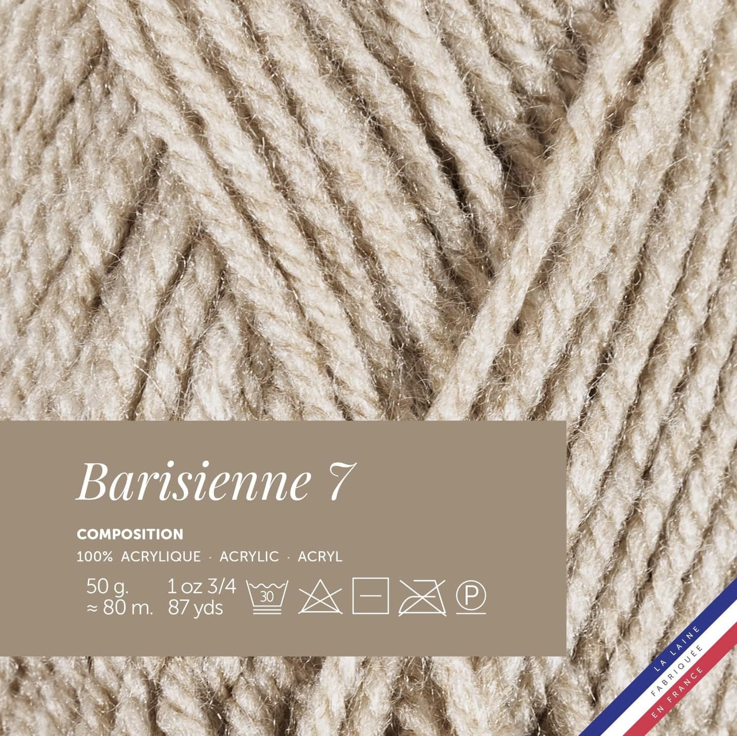 Pelote de laine - Sable blanc - 100% acrylique - Bergère de France - Barisienne 7