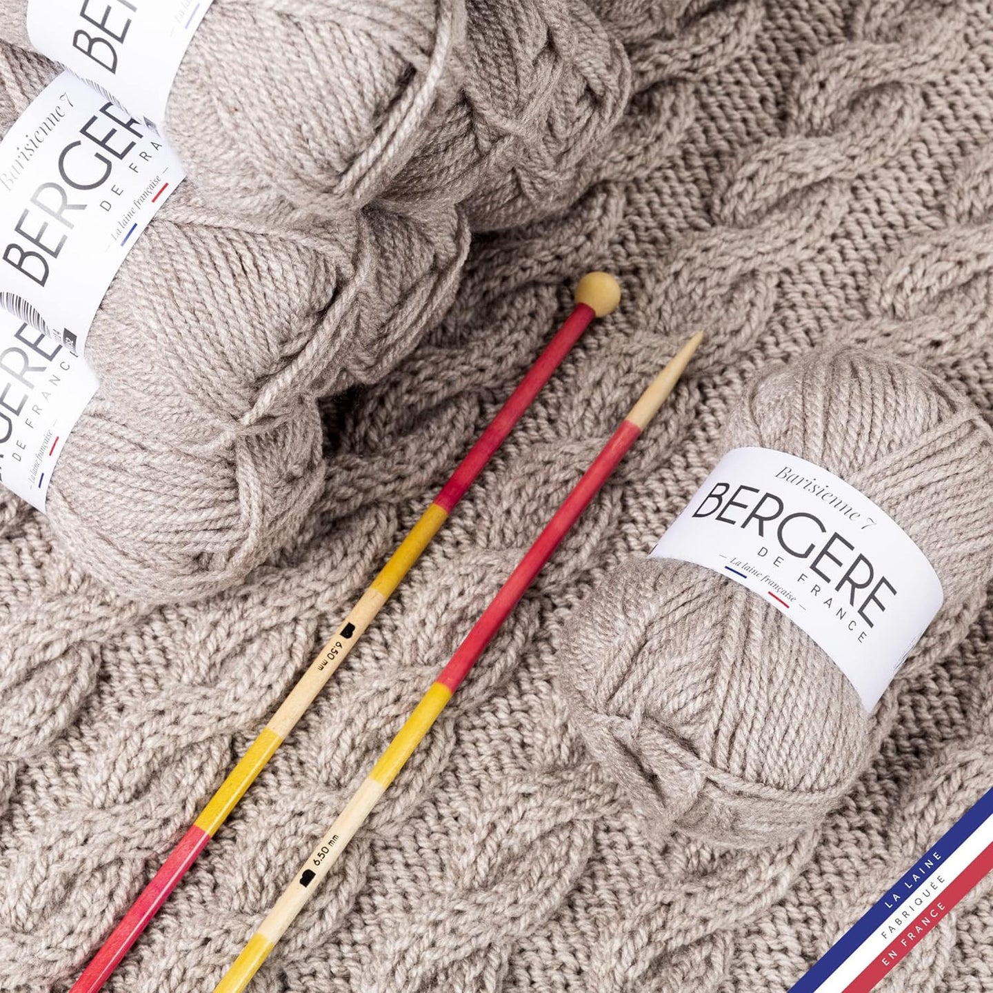 Pelote de laine - Stuc - 100% acrylique - Bergère de France - Barisienne 7