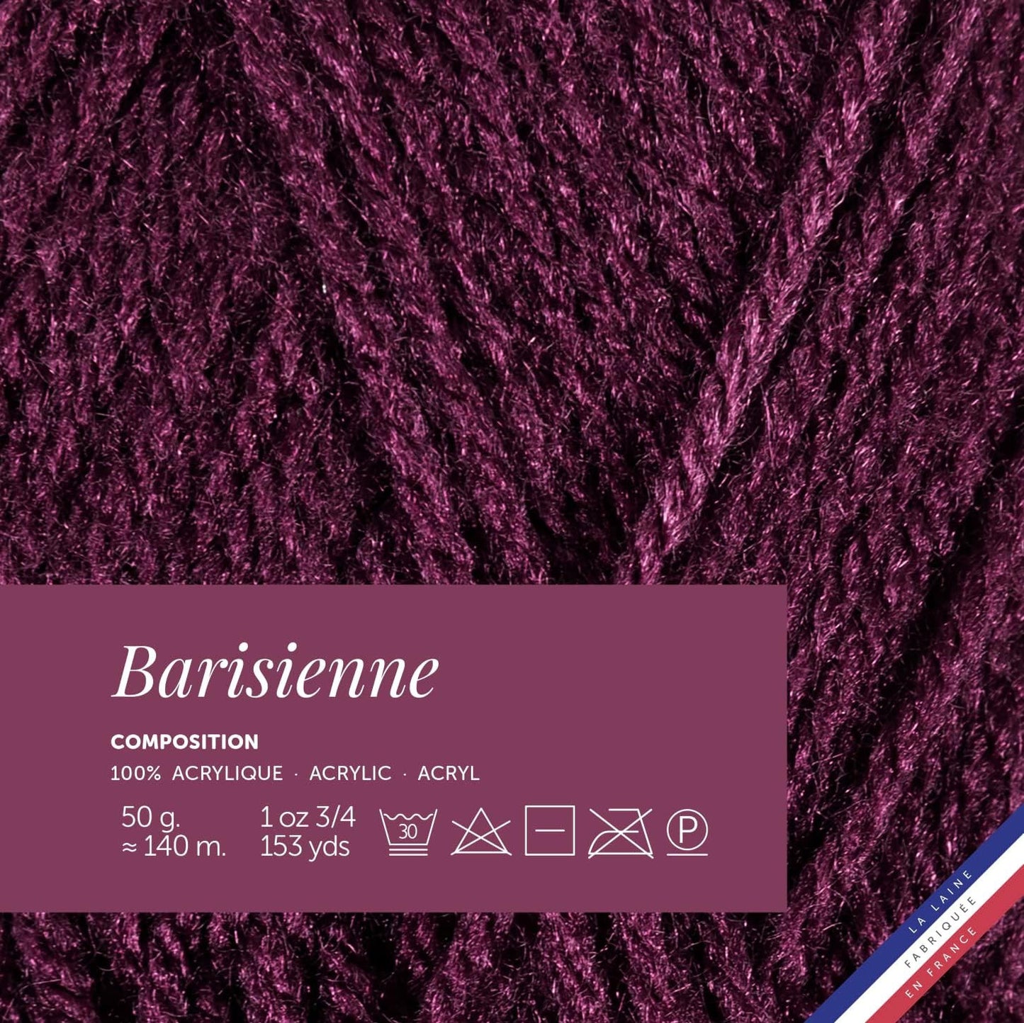 Pelote de laine - Prune - 100% acrylique - Bergère de France - Barisienne