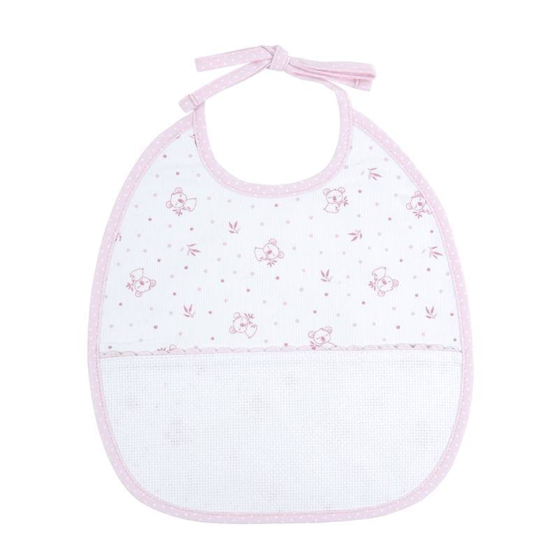 Petit bavoir - Bébé - 3 mois - A broder - Rose/motif koala - Cadeau naissance