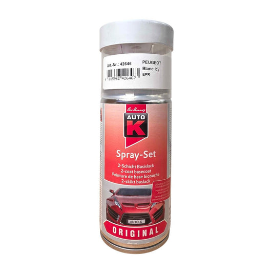 Bombe de peinture pour carrosserie - Peugeot - EPR Blanc icy - 150 ml - Auto K