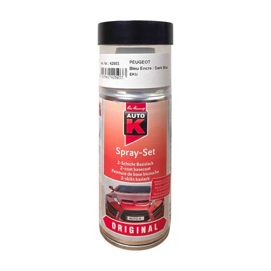 Bombe de peinture pour carrosserie - Peugeot - EKU Bleu encre/Dark blue - 150 ml - Auto K