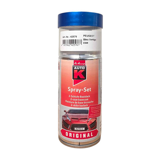 Bombe de peinture pour carrosserie - Peugeot - ESM Bleu vertigo - 150 ml - Auto K