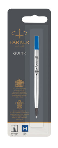 Recharge pour stylo roller - Encre bleue - Pointe moyenne 0,7mm - Parker Quink