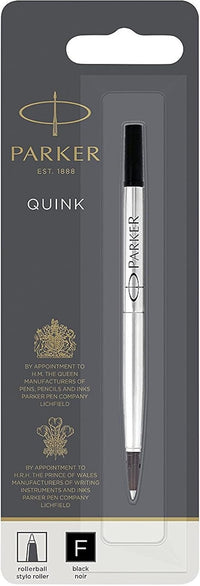 Recharge pour stylo roller - Encre noire - Pointe moyenne 0,7mm - Parker Quink
