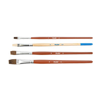 Pinceaux - Plat - Aquarelle, acrylique, vernis - Scolaire - N°4,10,16,8 - 4 tailles