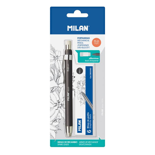 Porte-mines - Dessin et esquisse - Mines 5,2mm - B - Avec 6 recharges - Milan