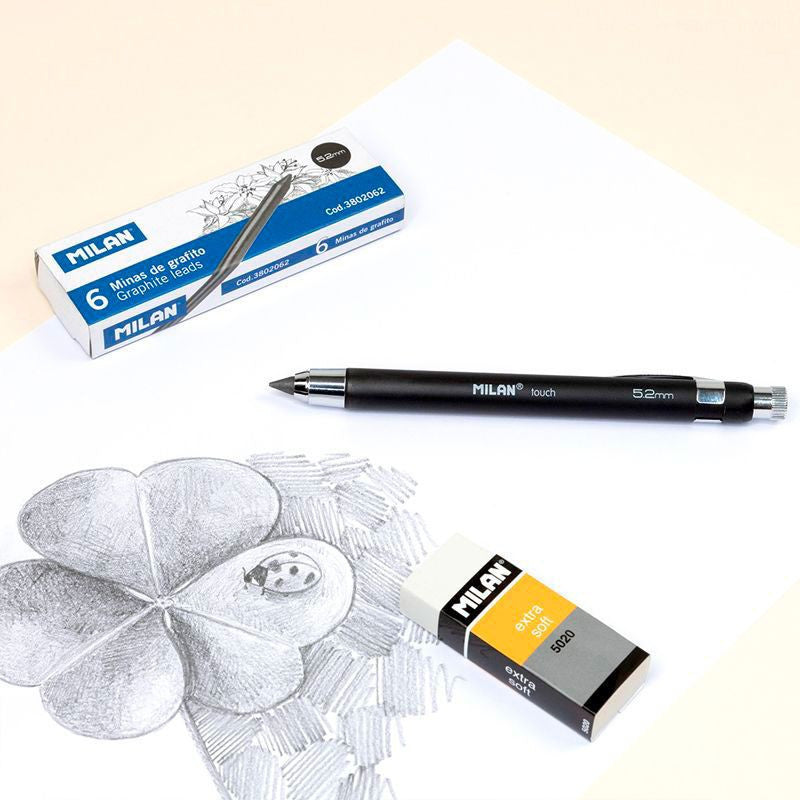 Porte-mines - Dessin et esquisse - Mines 5,2mm - B - Avec 6 recharges - Milan