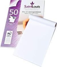 Bloc de correspondance - Papier à lettres - A4 - Blanc - 50 feuilles - Courrier - GPV